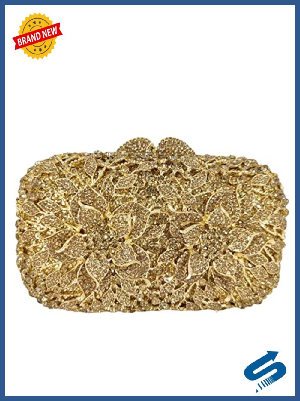 Mini Crystal Flower Clutch Purses Evening Minaudiere Bag Rhinestones Handbag